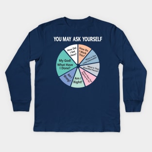 80's Music Retro Lyrics, You May Ask Yourself Pie Chart Kids Long Sleeve T-Shirt